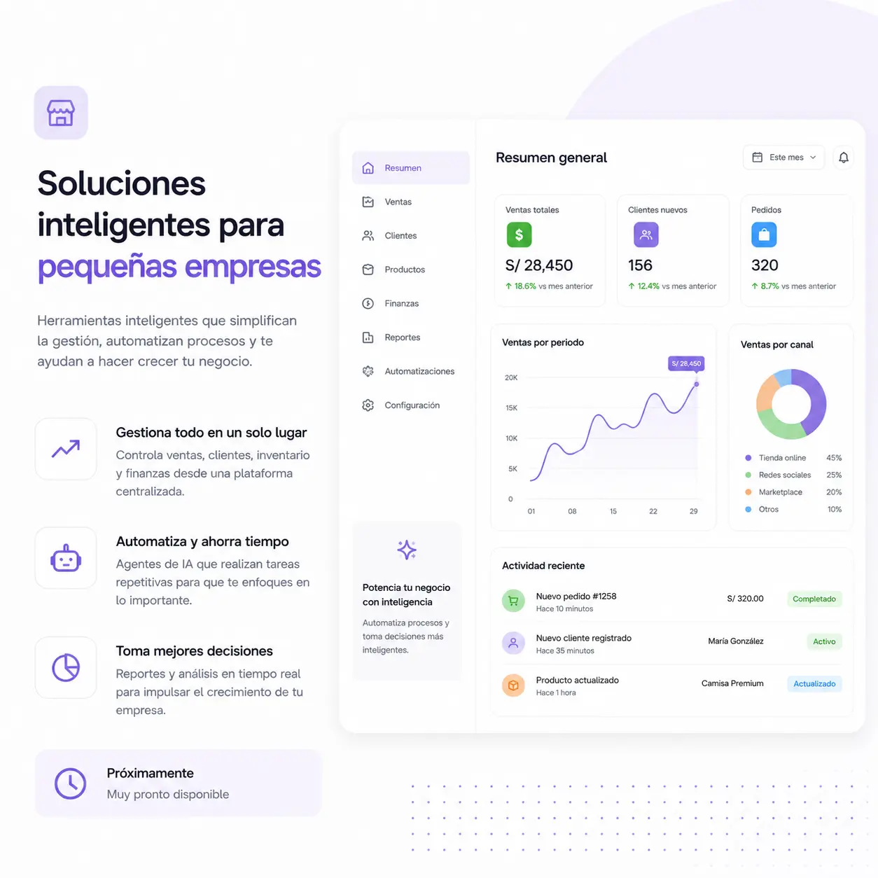 Banner soluciones y sistemas para pequeñas empresas.